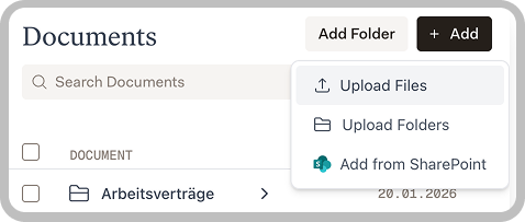 Add documents dialog in Libra