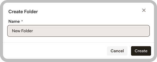 Create folder dialog in Libra