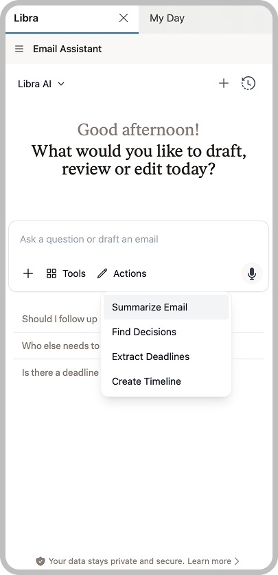 Libra chat field in Outlook
