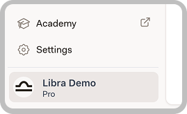 Profile menu in the bottom left corner
