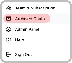 Archived Chats option in the profile menu