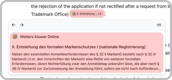 Example of verified citation with clickable link in Libra response