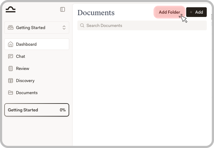 Add Folder button in the Document Library