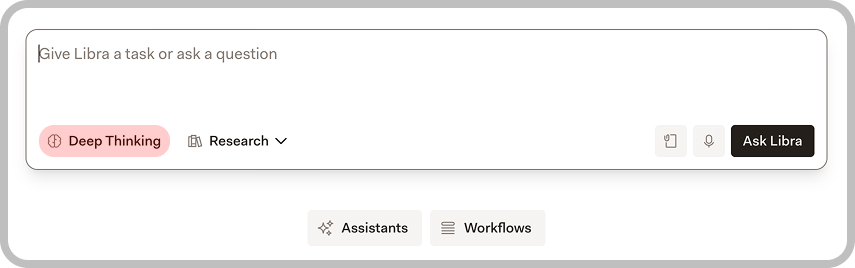 Chat input options in Libra