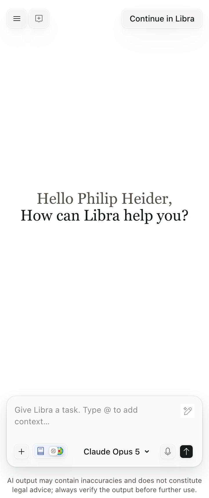 Libra widget rendered without the SDK headbar, showing no Libra wordmark and no close button