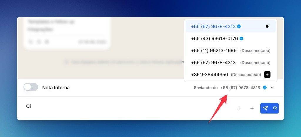 Alterar WhatsApp de envio na LíderHub