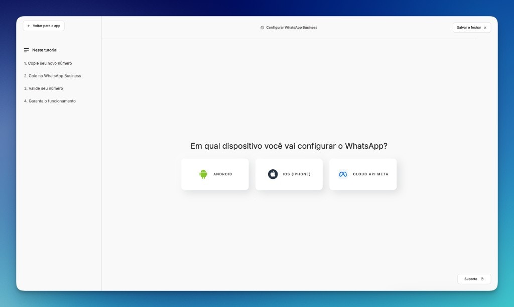 Salvy - configurar WhatsApp Business