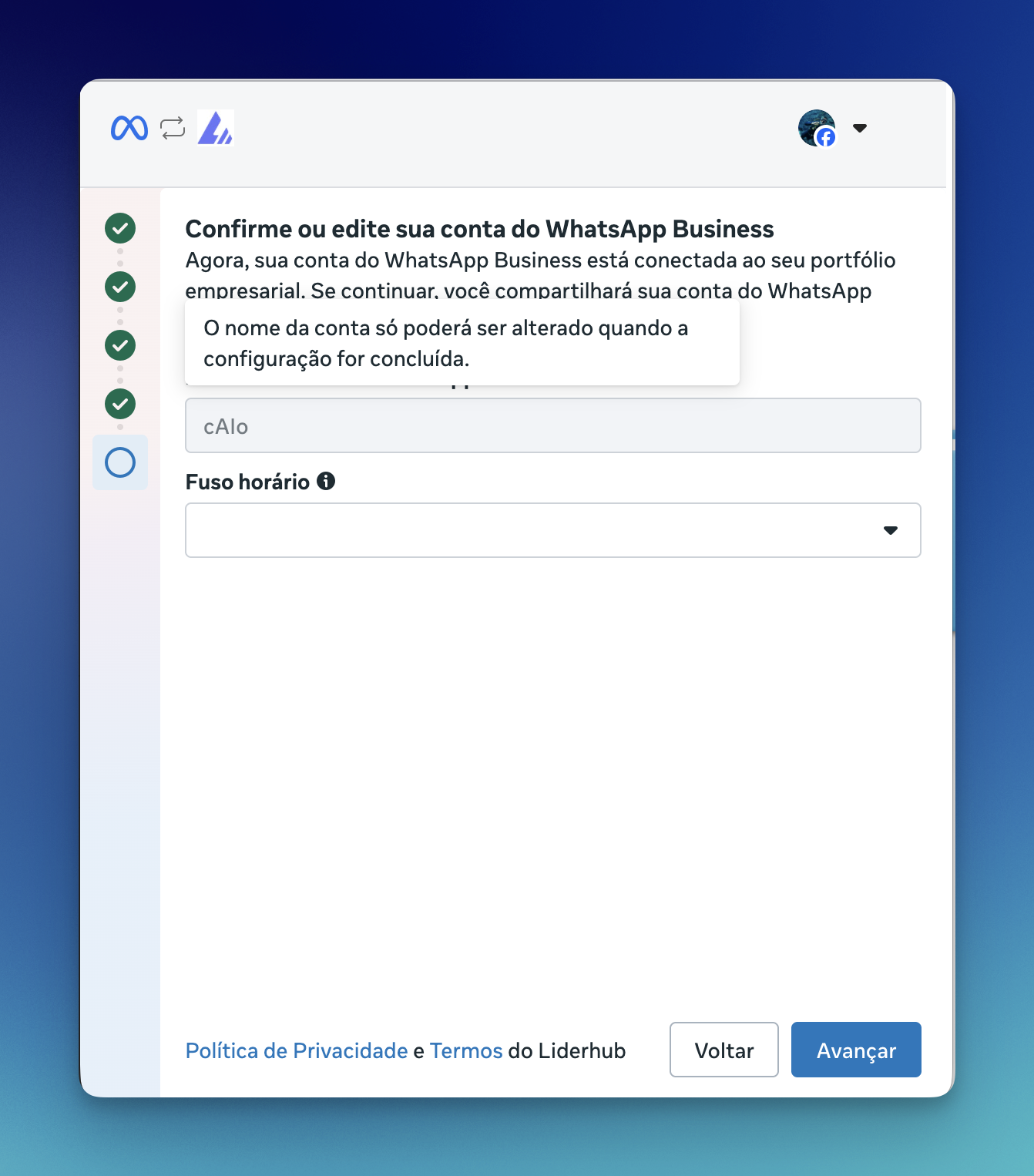 Confirmar conta do WhatsApp Business