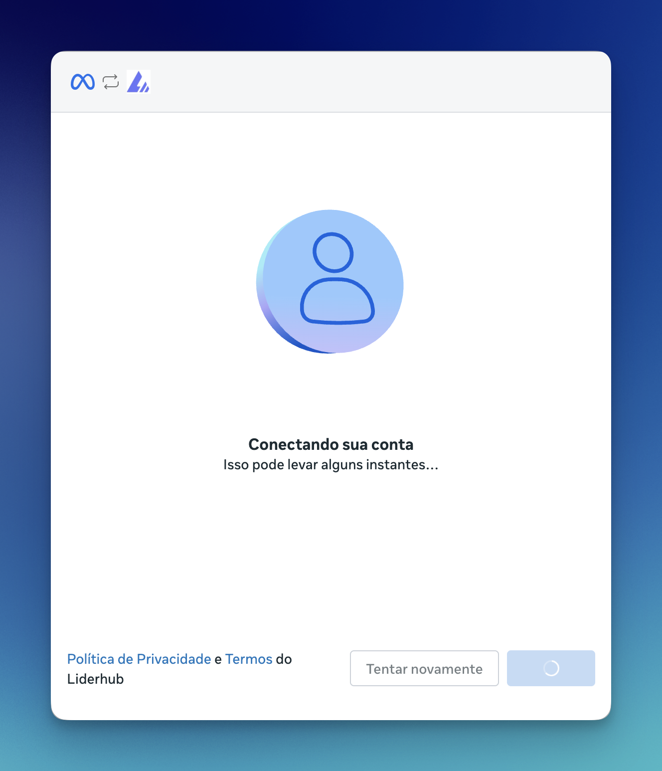 Conectando conta à LíderHub