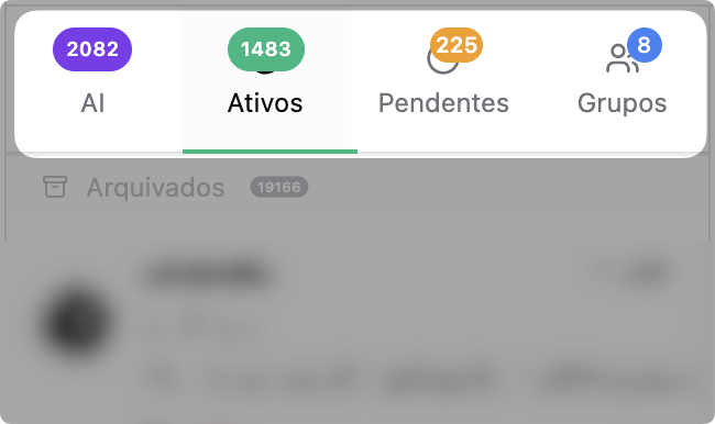 Lista de conversas na LíderHub