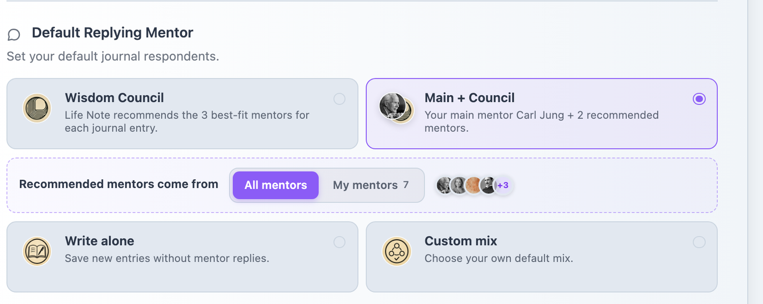 Choosing who replies to your journal entries by default