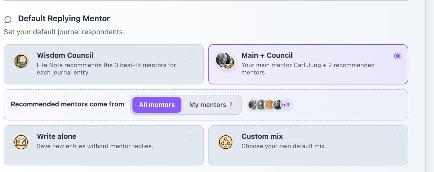Choosing who replies to your journal entries by default