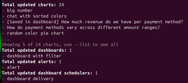 rename CLI list