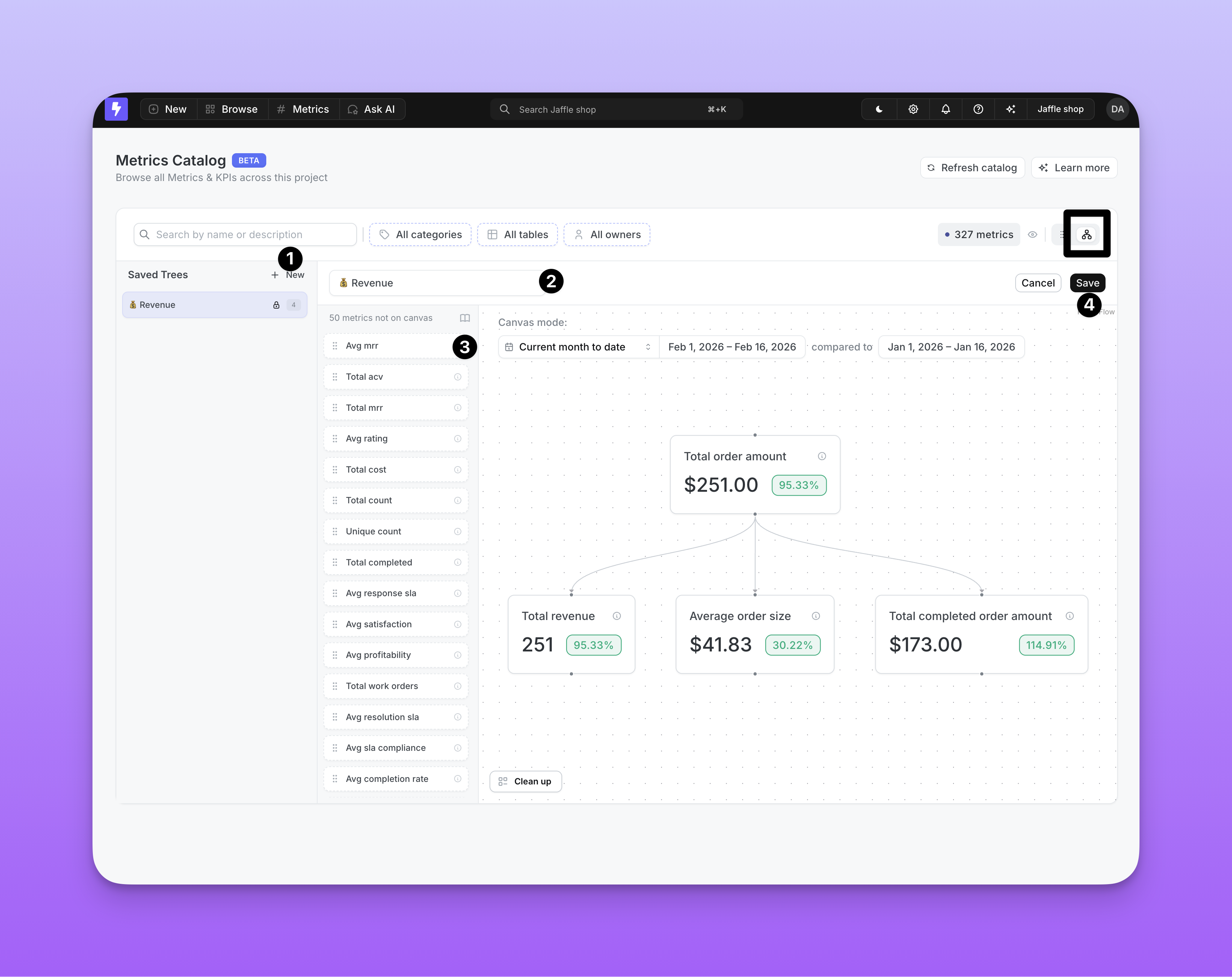 Saved Trees in Canvas view