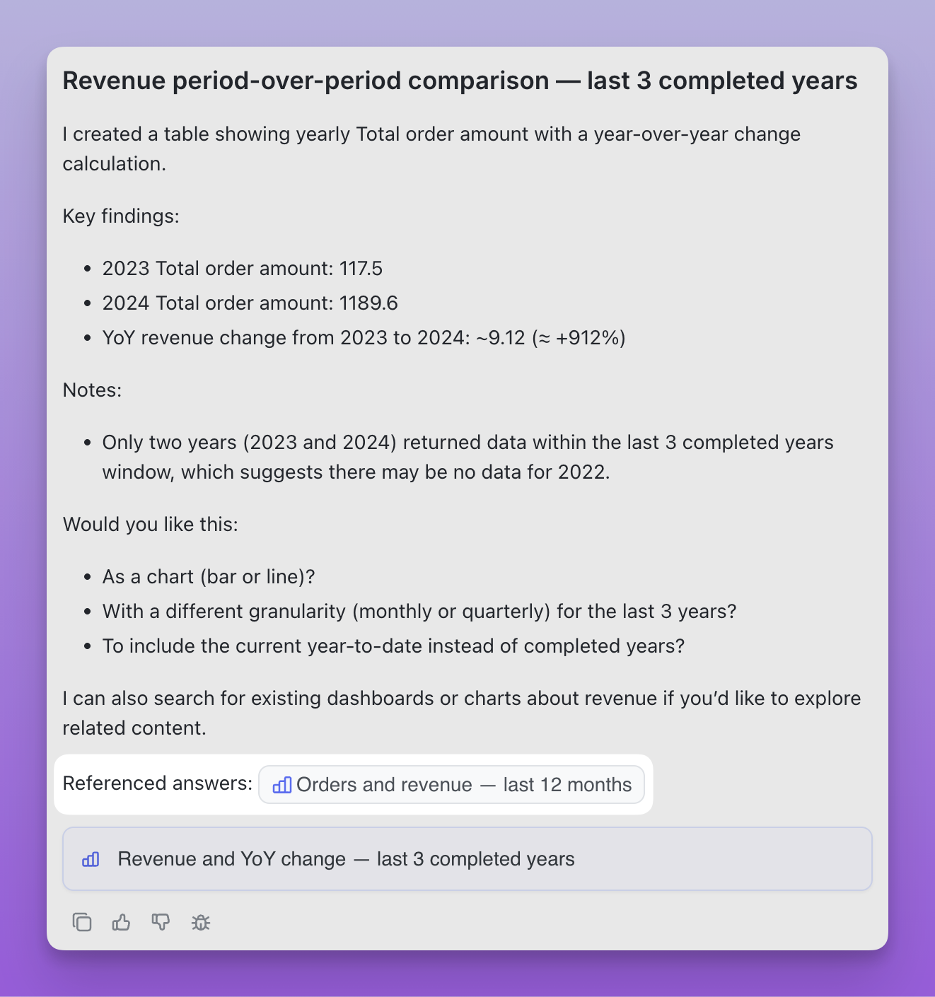 Agent referencing verified answers in conversation