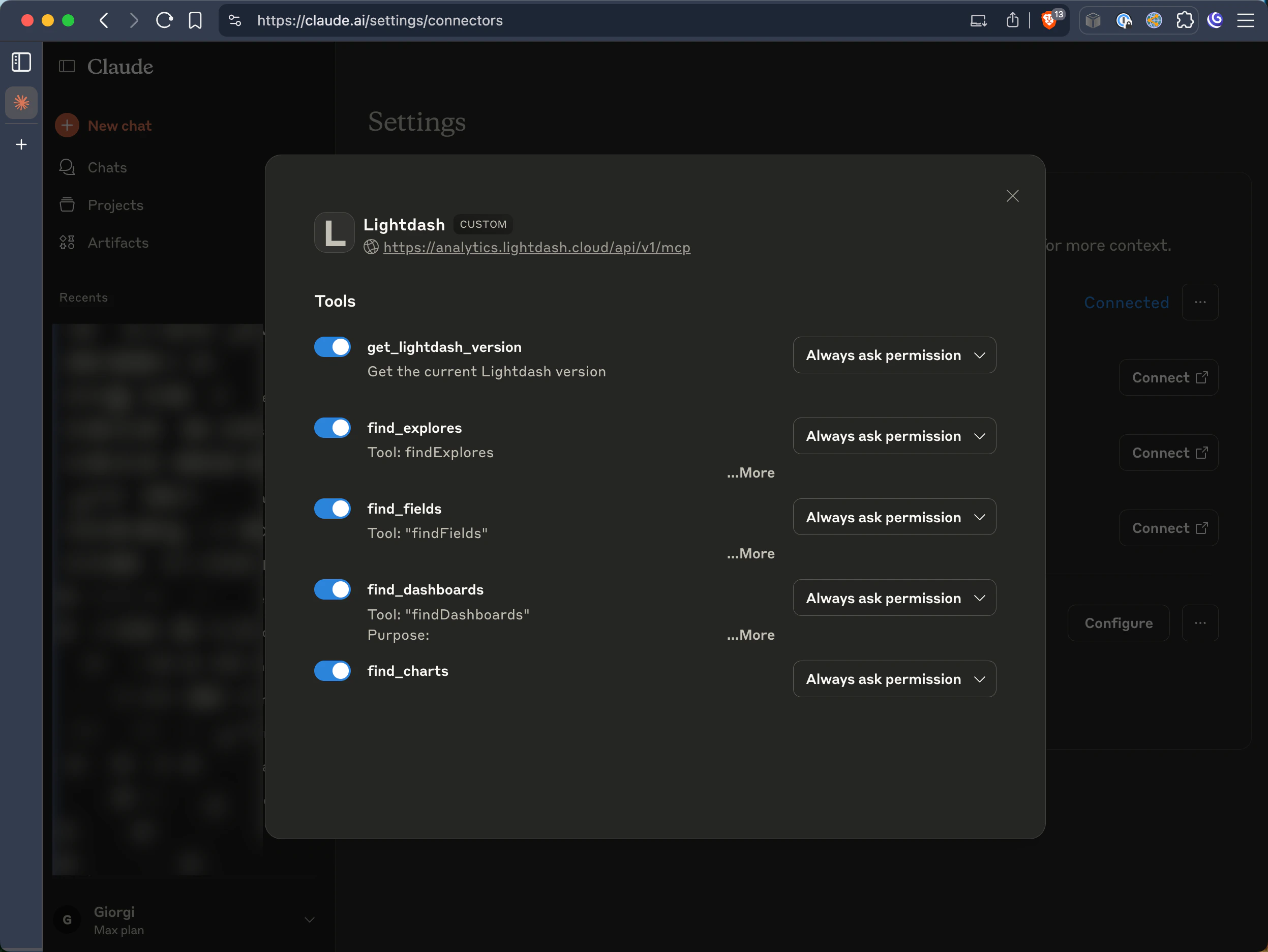 Optional: Configure MCP tool access and permissions for your Claude assistant