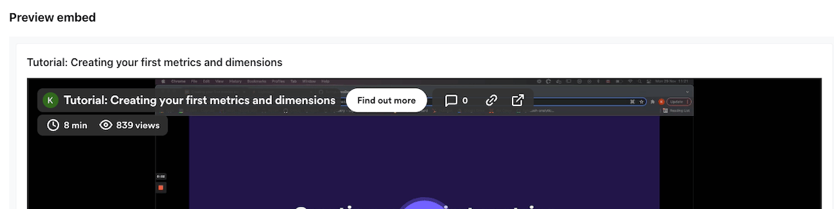 Embed preview with no filter chips above the tiles, though the filters still apply to the data