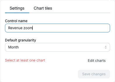 Date zoom control settings