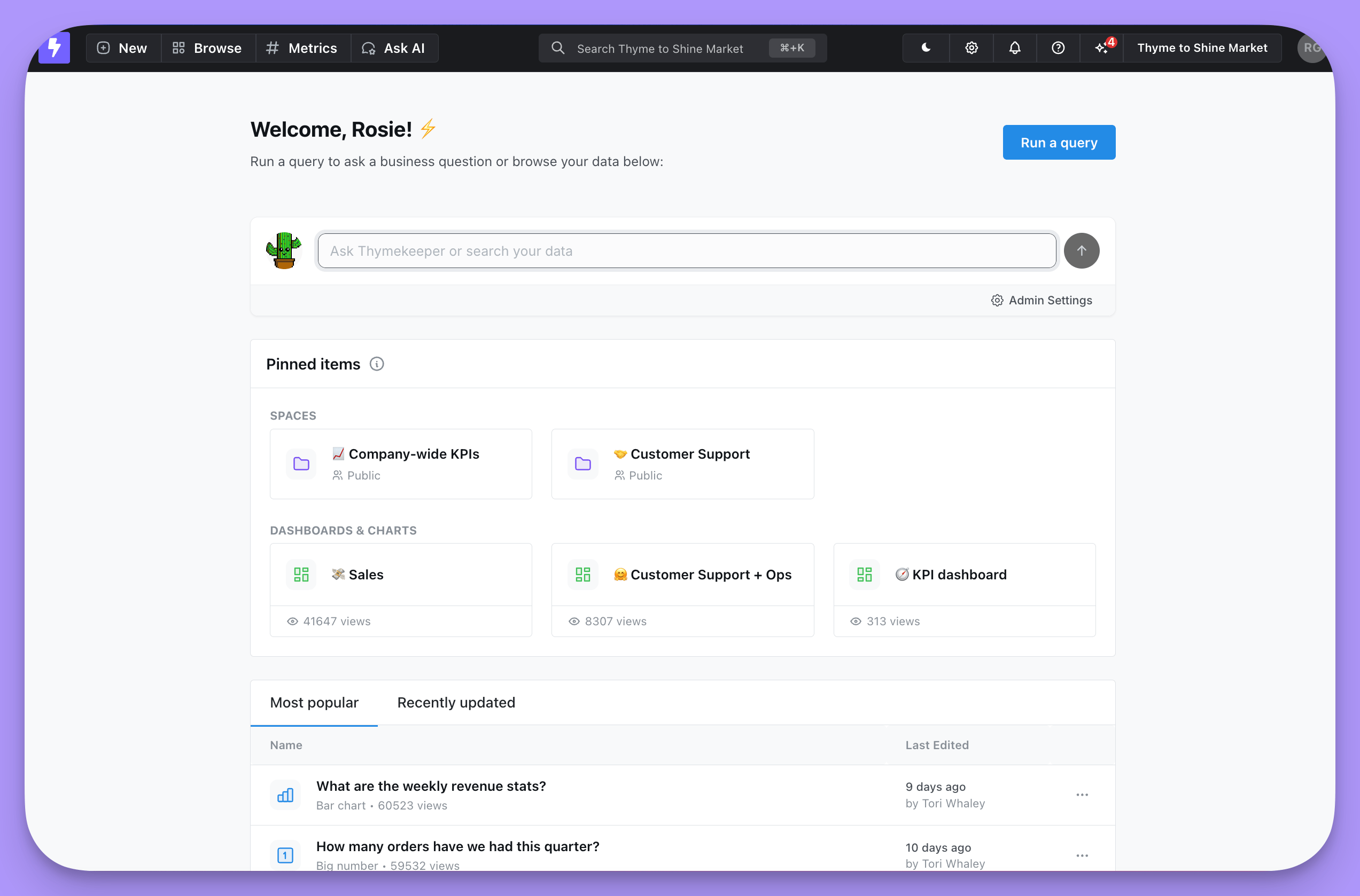 The Lightdash project home page