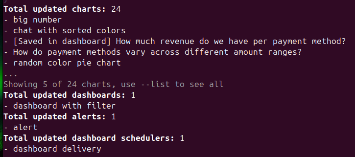rename CLI list