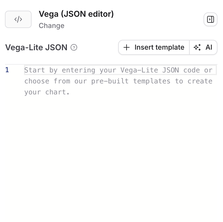 The Vega chart type JSON Editor with agent assistance