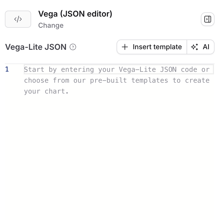 The Vega chart type JSON Editor with agent assistance