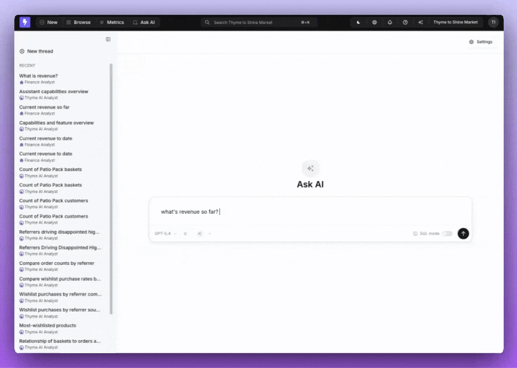 Ask AI router landing page