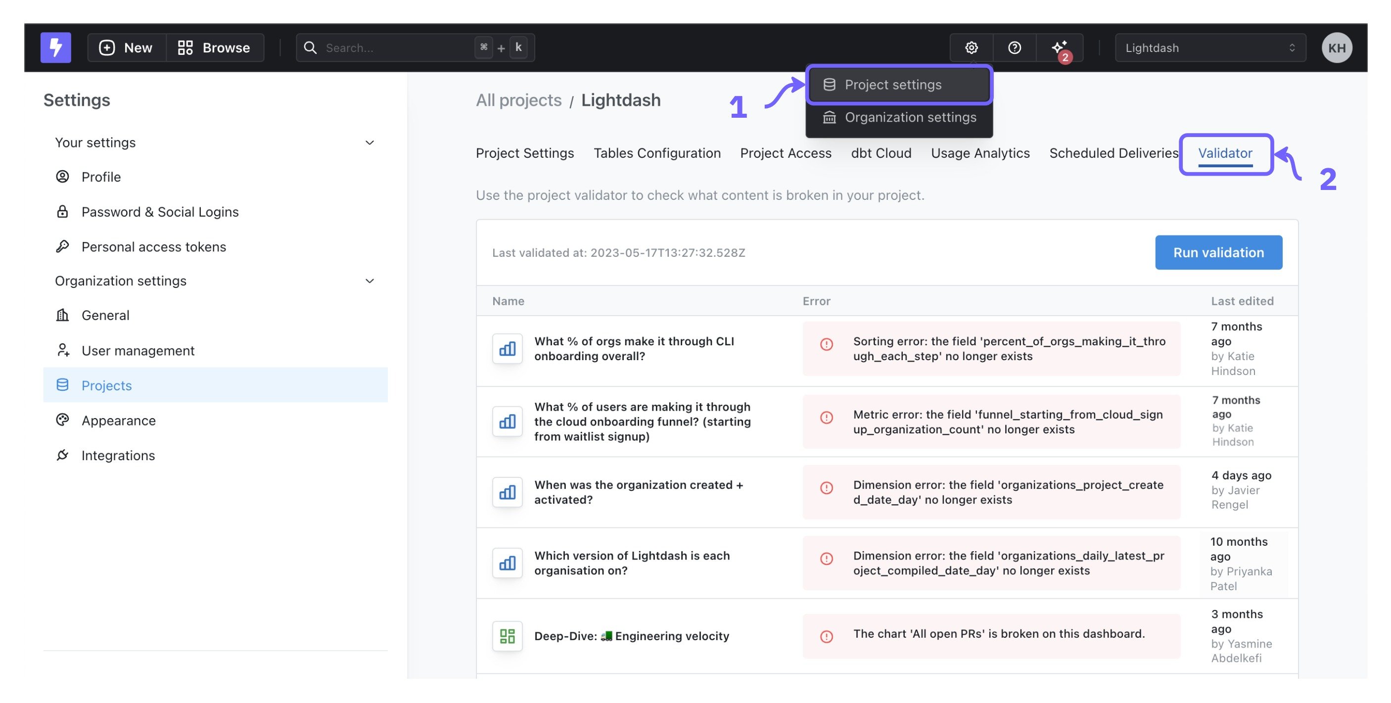 validator page