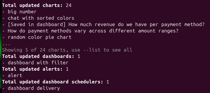 rename CLI list