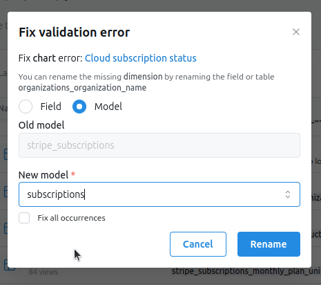 rename modal