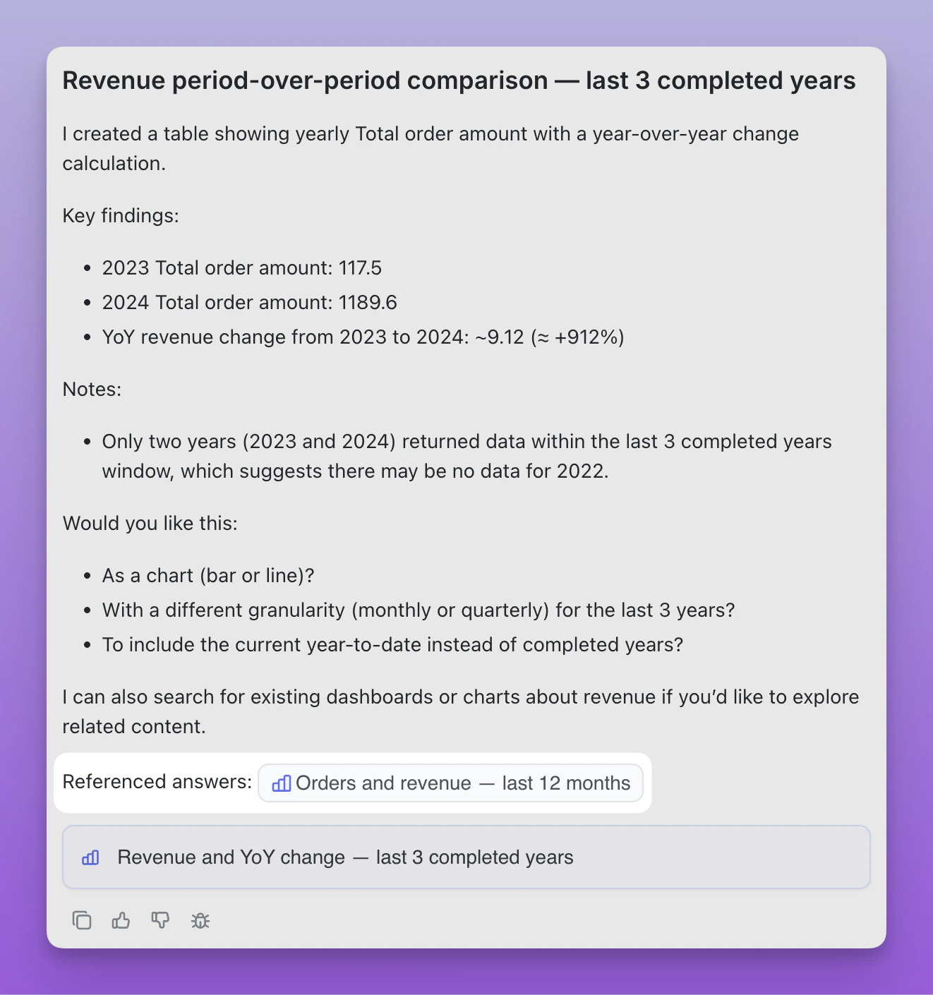 Agent referencing verified answers in conversation