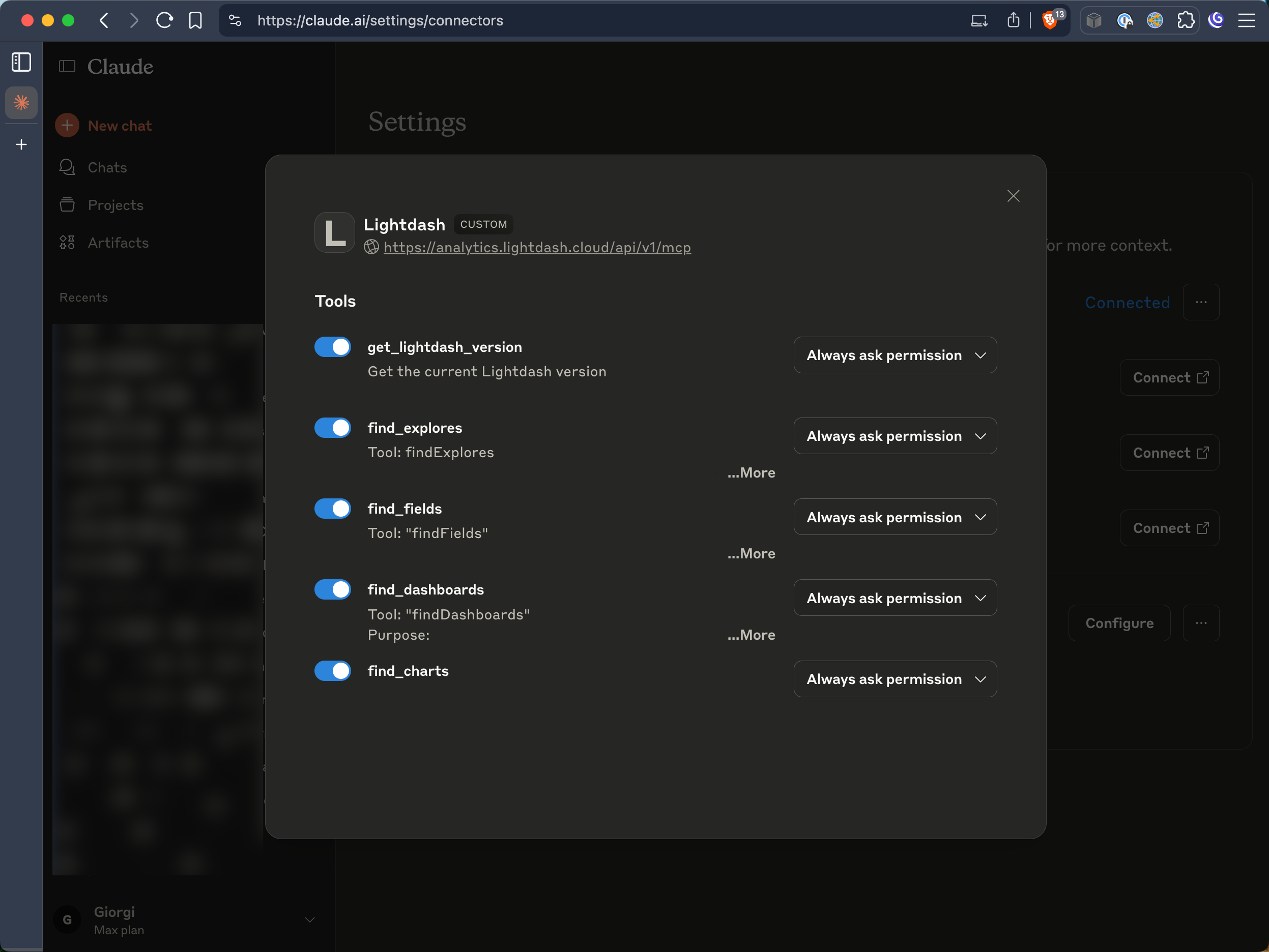 Optional: Configure MCP tool access and permissions for your Claude assistant