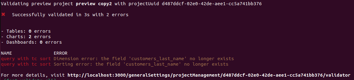 CLI validate