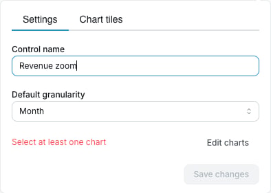 Date zoom control settings