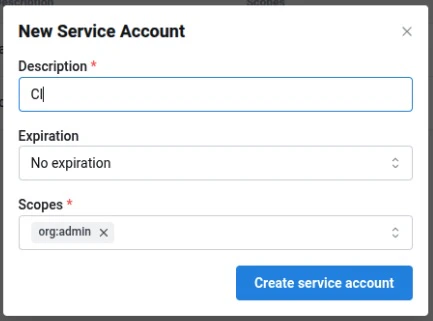 New Service Account