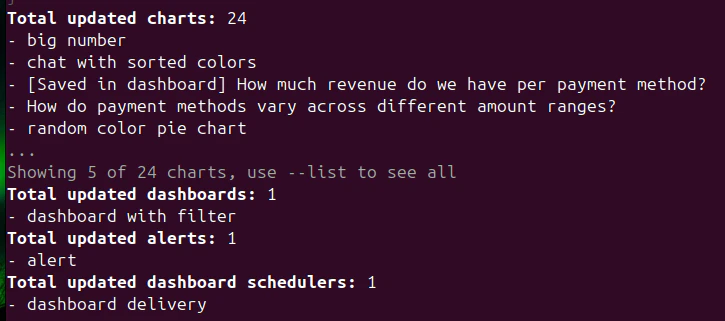 rename CLI list