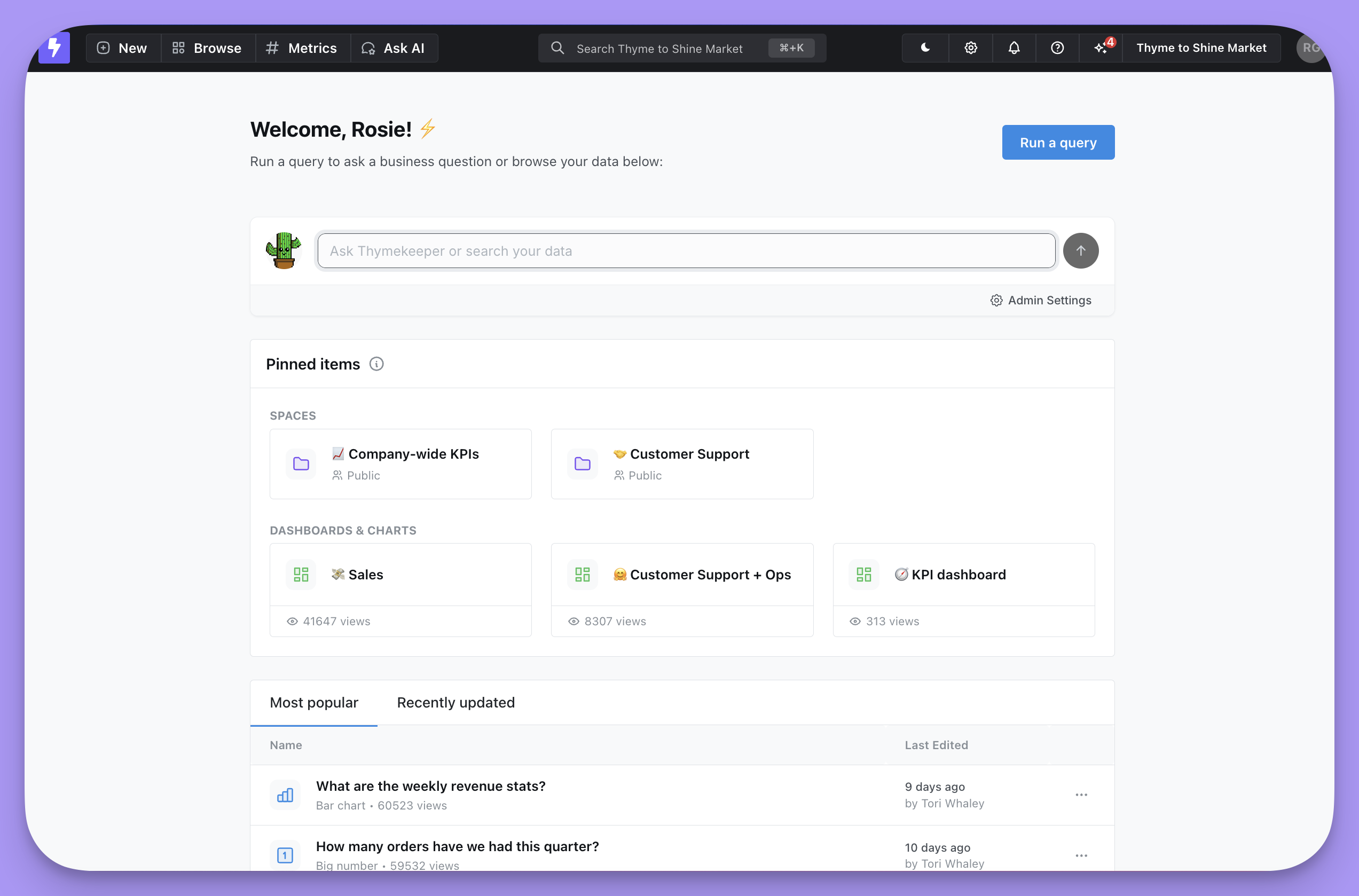 The Lightdash project home page