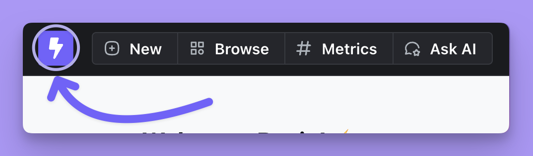 The Lightdash icon in the top-left corner of the nav bar