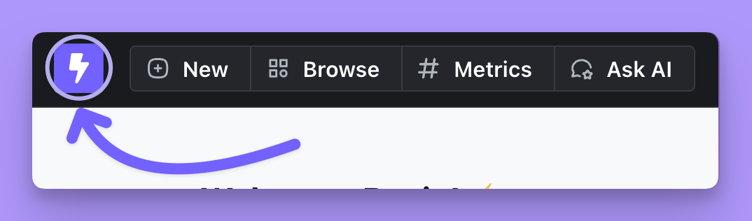 The Lightdash icon in the top-left corner of the nav bar