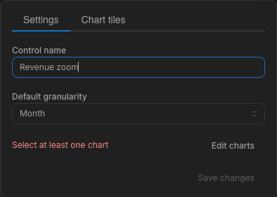 Date zoom control settings