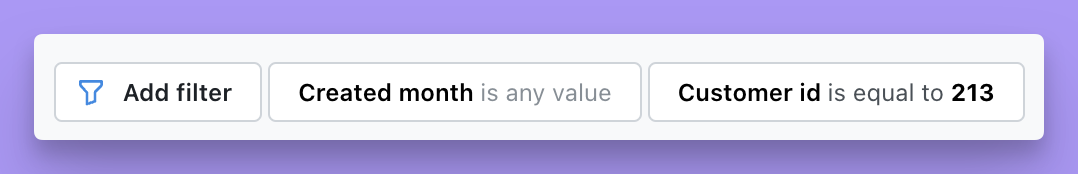 A saved dashboard filter as viewers see it