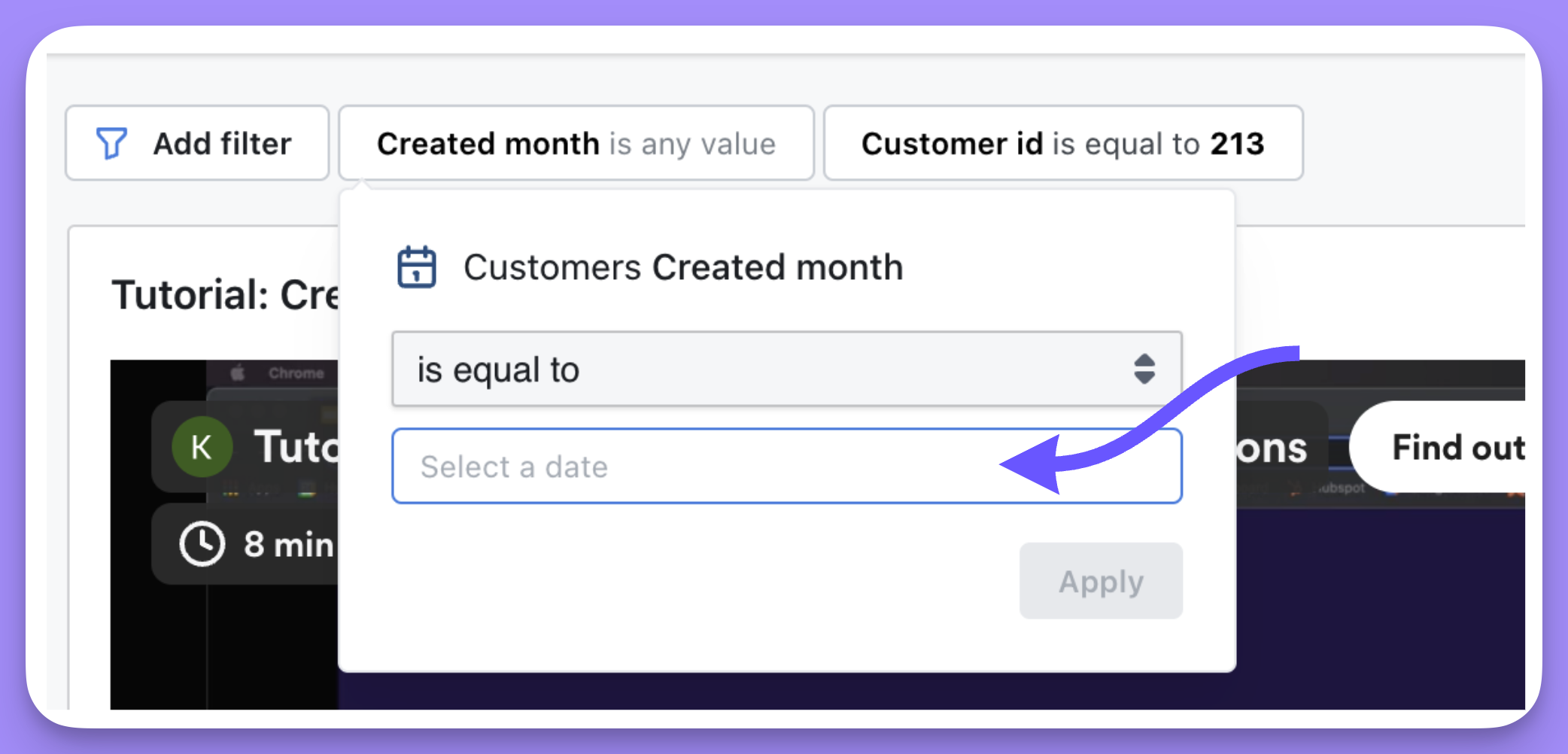 A viewer changing the value of a saved filter