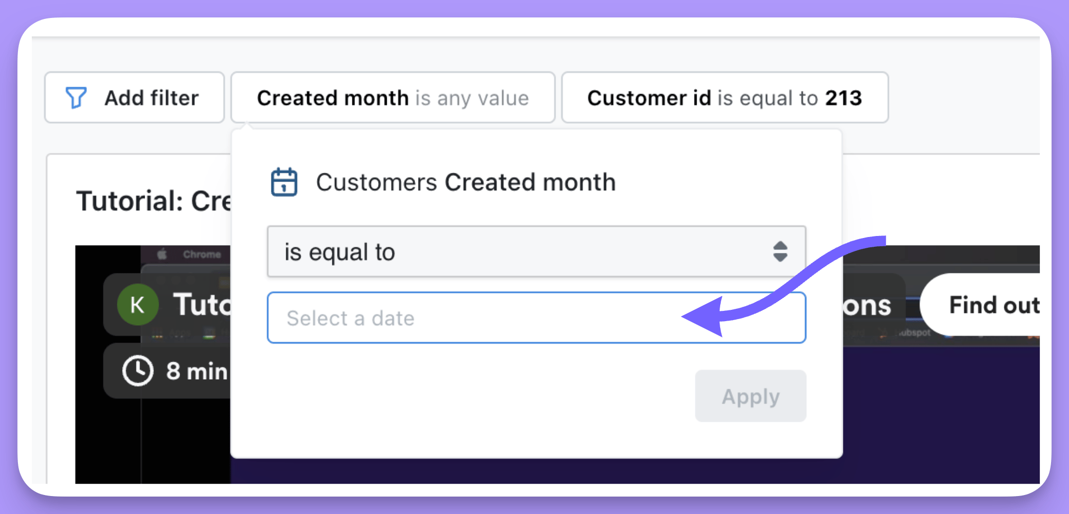 A viewer changing the value of a saved filter
