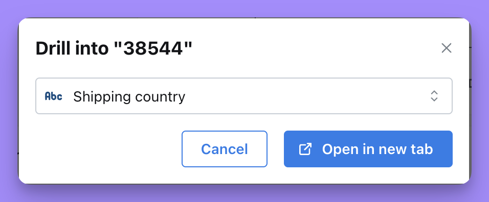Choosing a dimension to drill a metric into