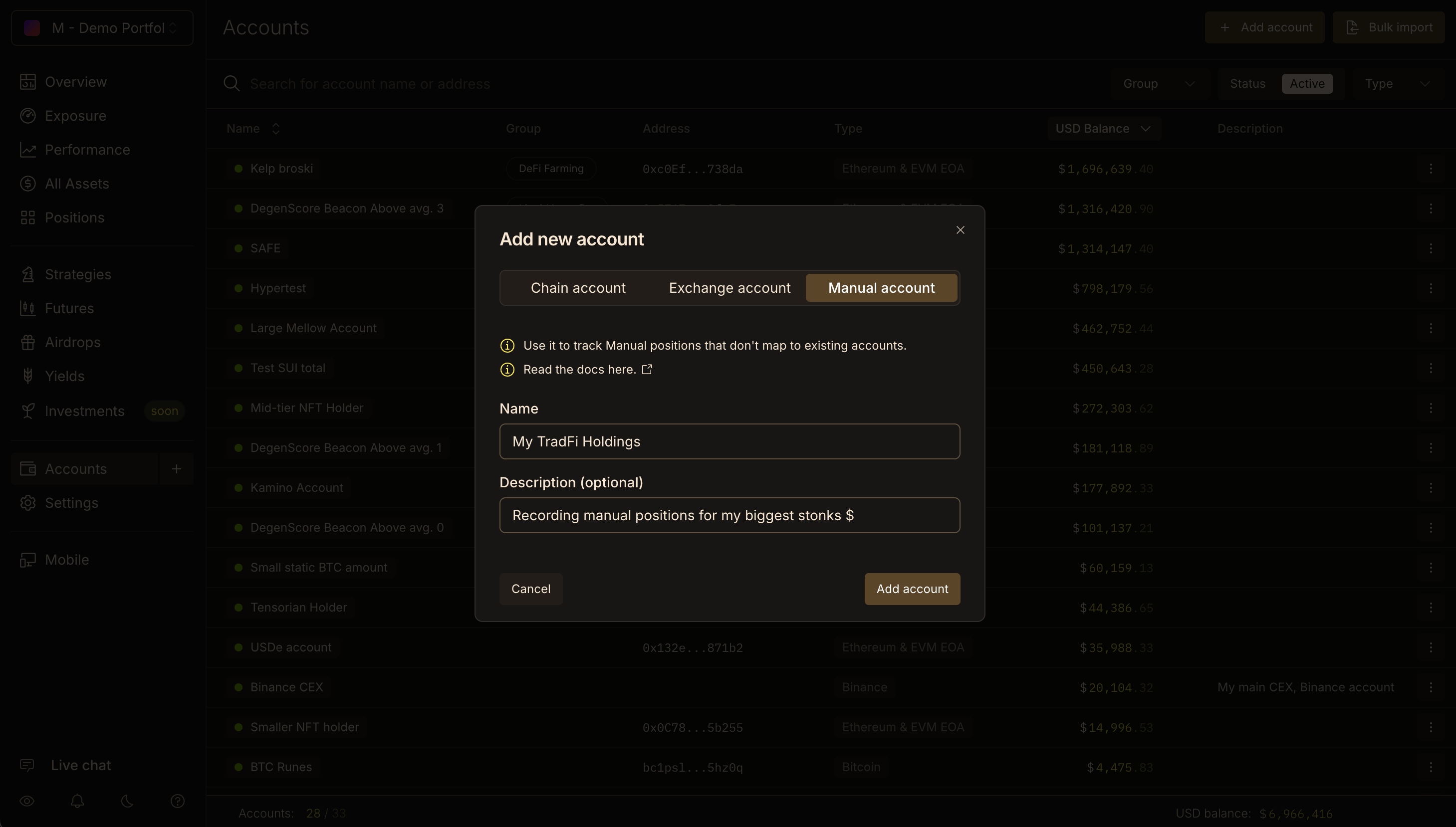 Add Manual Account Pn
