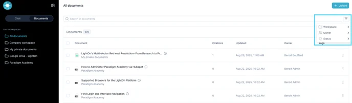 Filtering Documents