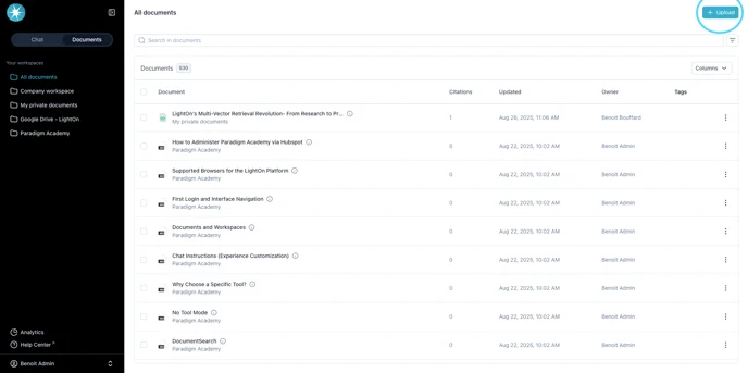 Uploading documents