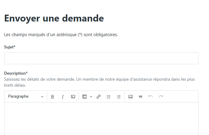 Formulaire Zendesk