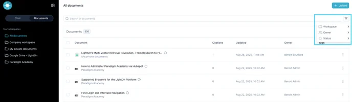 Filtering Documents