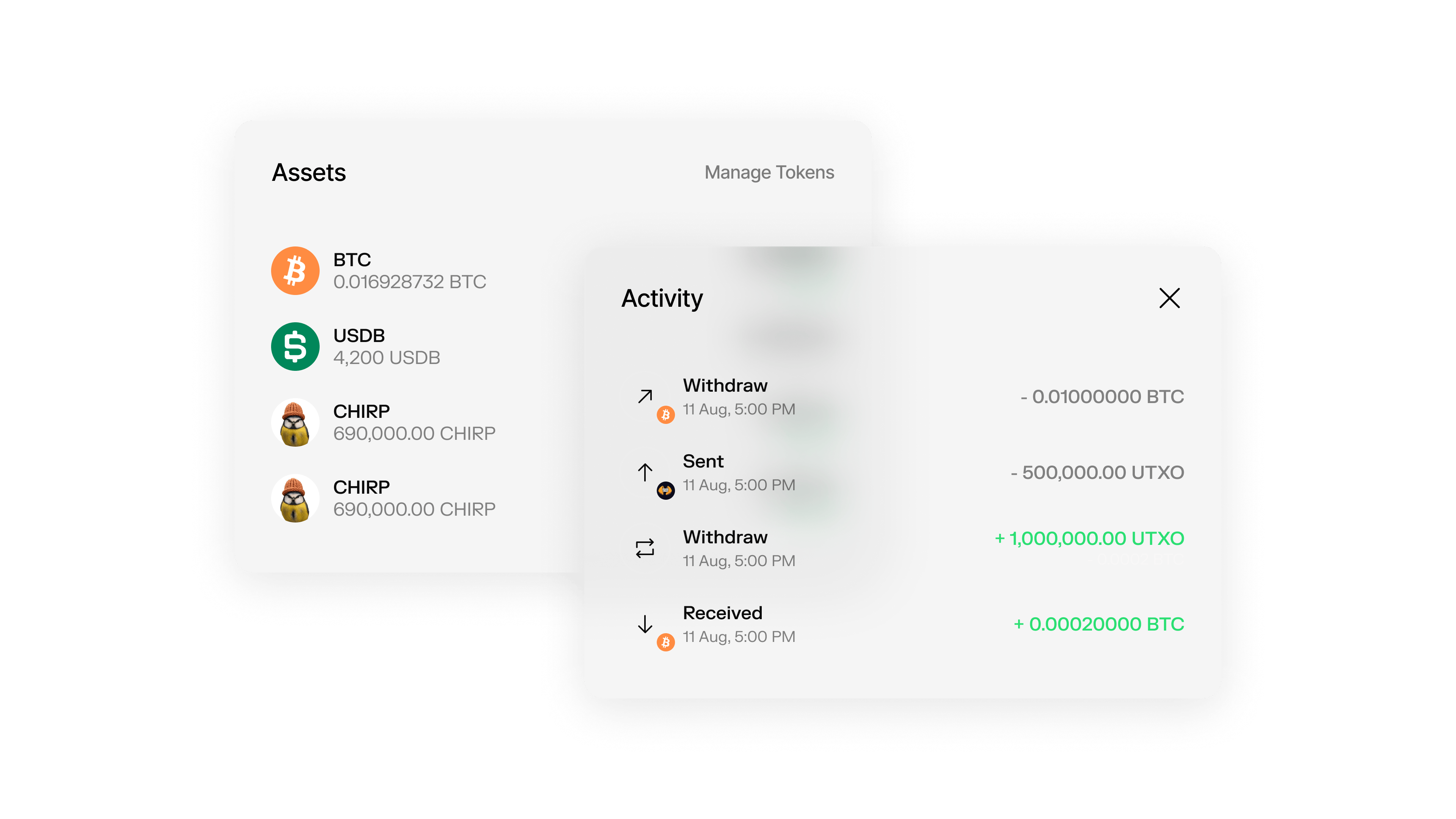 Balances & Activity